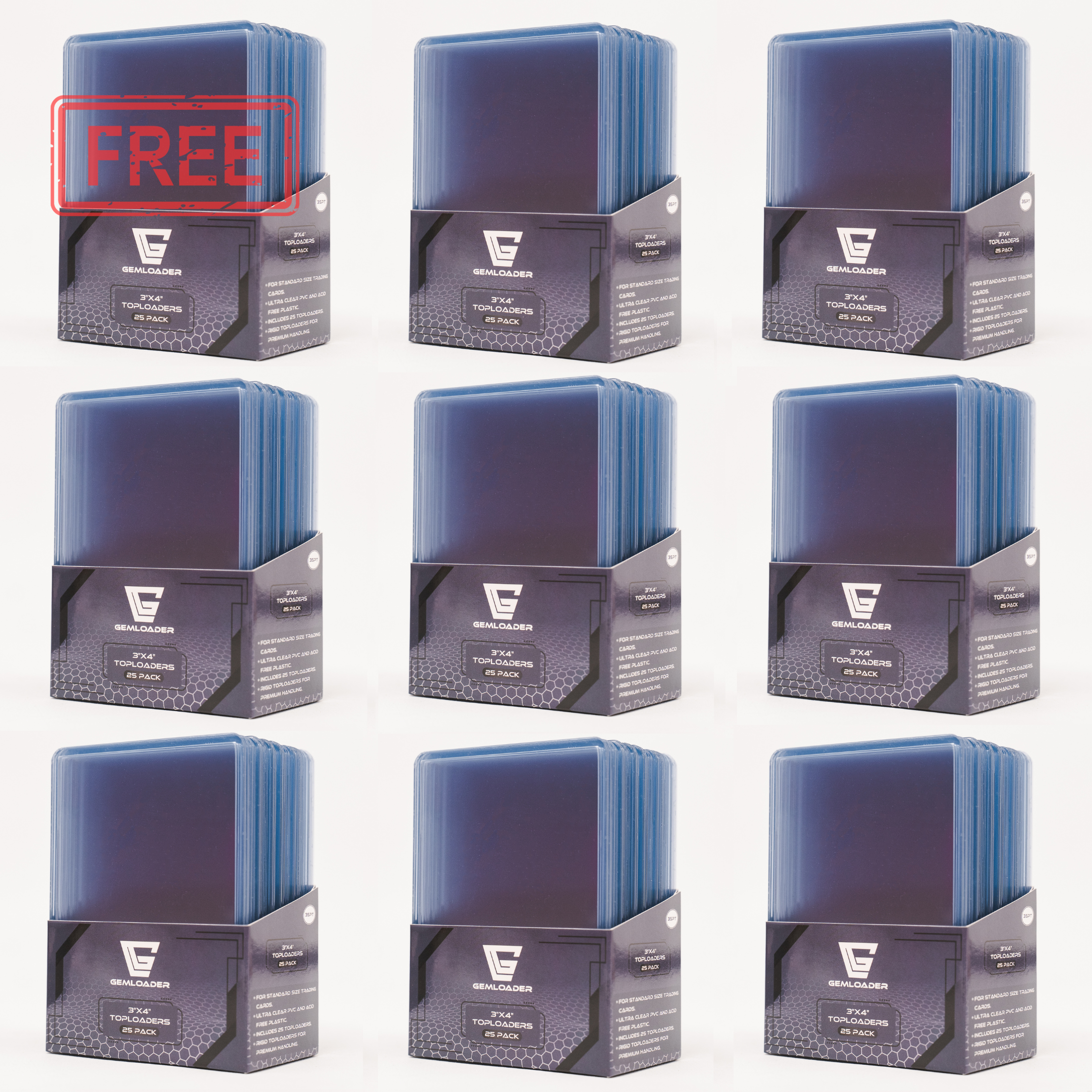 9X (25Pack) 3''X4'' Toploaders Ultra-Clear and Seamless 35PT